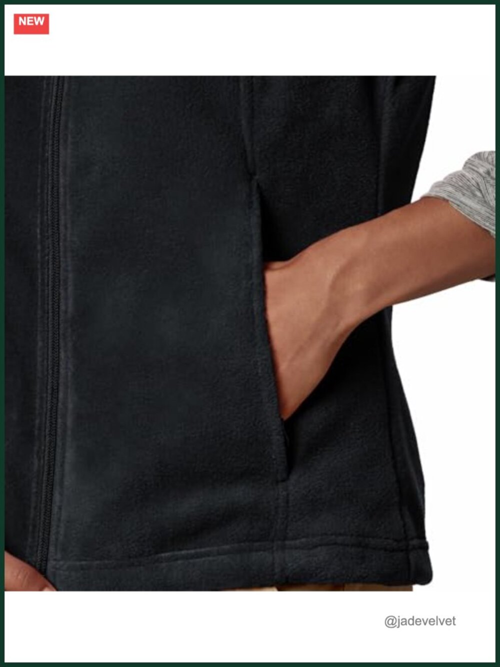 Women's Fleece Vest Sleeveless Zipper Pockets Outdoor Layer - Picture 3 of 4
